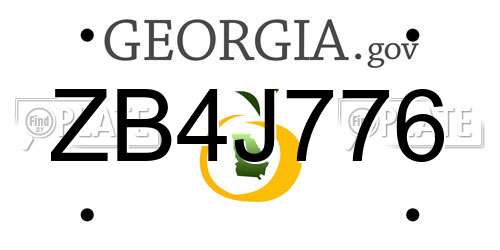ZB4J776 Georgia License Plate