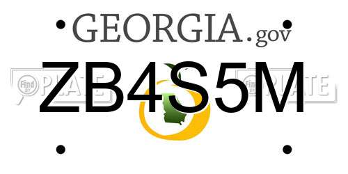 ZB4S5M Georgia License Plate