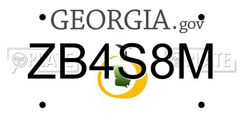 ZB4S8M Georgia License Plate
