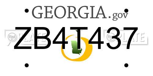 ZB4T437 Georgia License Plate