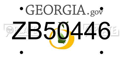 ZB50446 Georgia License Plate