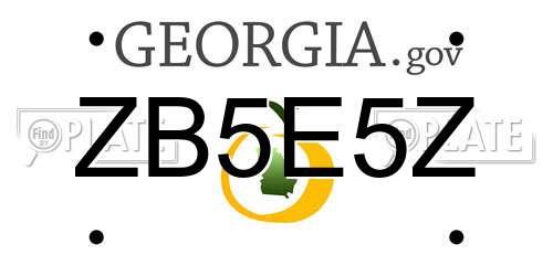 ZB5E5Z Georgia License Plate