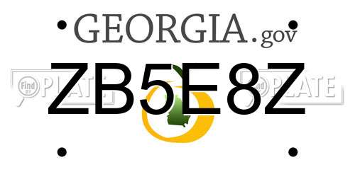 ZB5E8Z Georgia License Plate