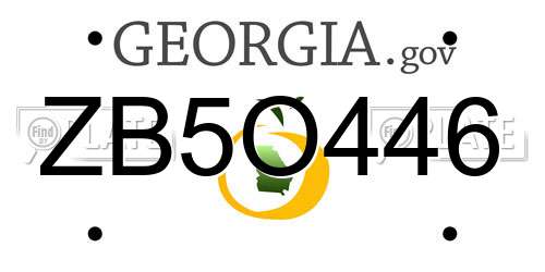 ZB5O446 Georgia License Plate