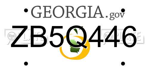 ZB5Q446 Georgia License Plate