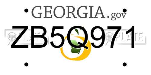 ZB5Q971 Georgia License Plate