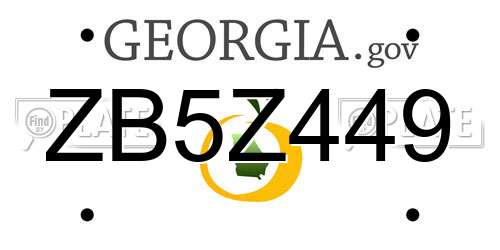 ZB5Z449 Georgia License Plate
