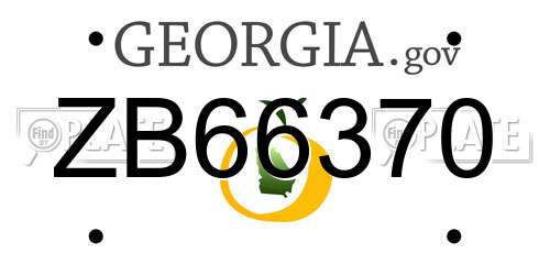 ZB66370 Georgia License Plate