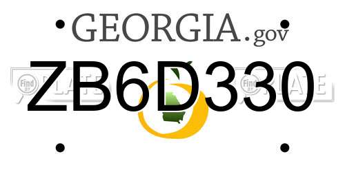 ZB6D330 Georgia License Plate