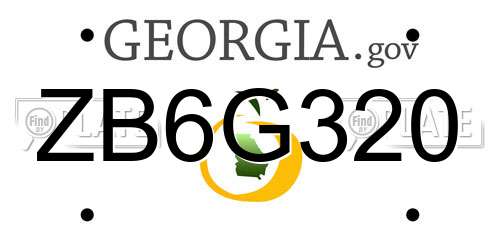 ZB6G320 Georgia License Plate