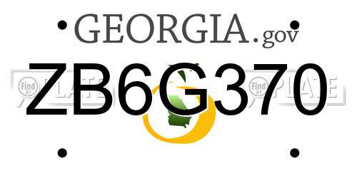 ZB6G370 Georgia License Plate