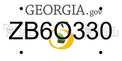 ZB6O330 Georgia License Plate