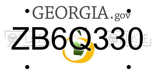 ZB6Q330 Georgia License Plate