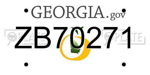 ZB70271 Georgia License Plate