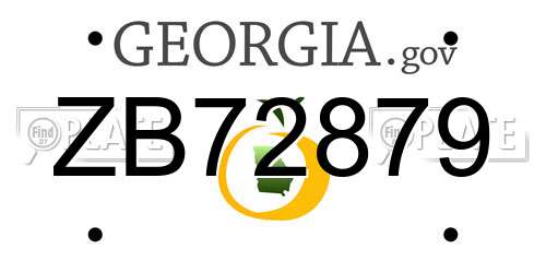 ZB72879 Georgia License Plate