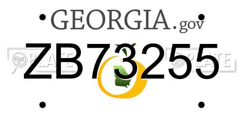 ZB73255 Georgia License Plate