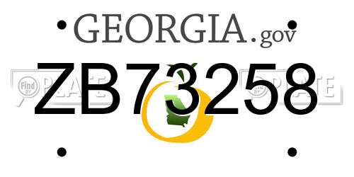ZB73258 Georgia License Plate