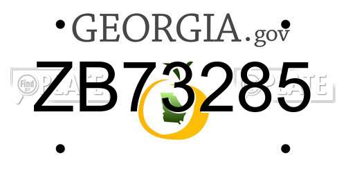 ZB73285 Georgia License Plate