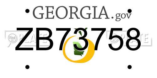 ZB73758 Georgia License Plate