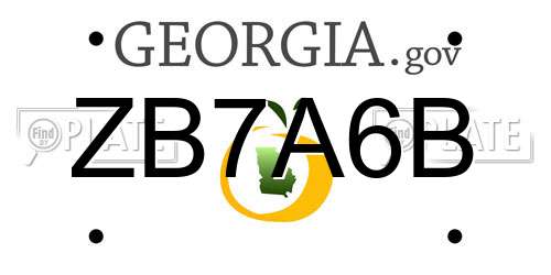ZB7A6B Georgia License Plate