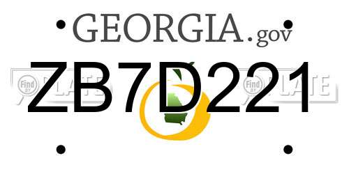ZB7D221 Georgia License Plate