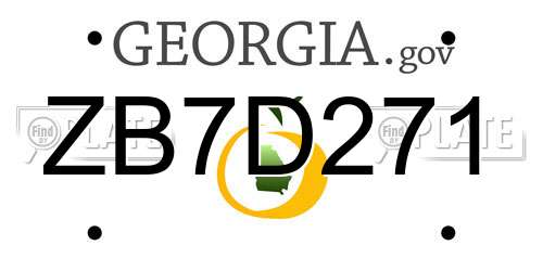 ZB7D271 Georgia License Plate