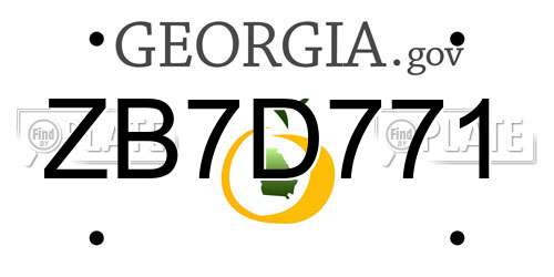 ZB7D771 Georgia License Plate