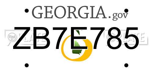 ZB7E785 Georgia License Plate