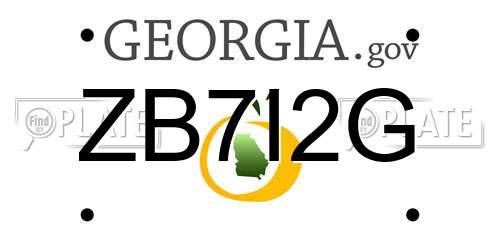 ZB7I2G Georgia License Plate