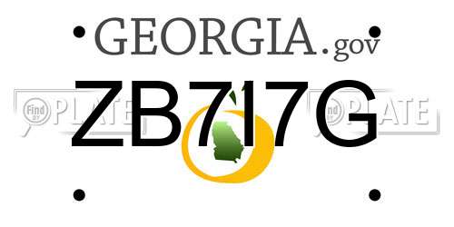 ZB7I7G Georgia License Plate