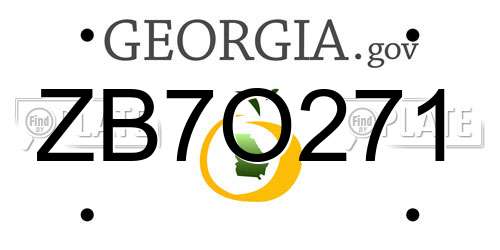 ZB7O271 Georgia License Plate