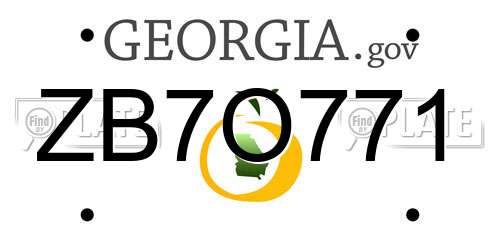 ZB7O771 Georgia License Plate