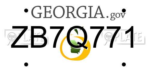 ZB7Q771 Georgia License Plate