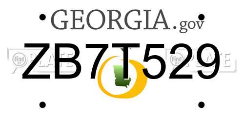 ZB7T529 Georgia License Plate