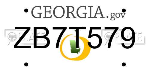 ZB7T579 Georgia License Plate