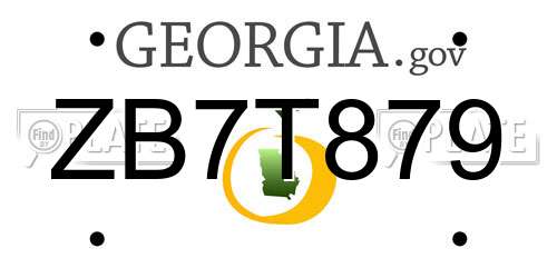 ZB7T879 Georgia License Plate