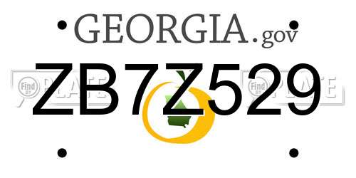 ZB7Z529 Georgia License Plate