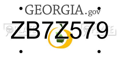 ZB7Z579 Georgia License Plate