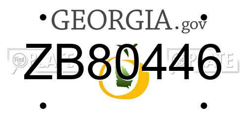 ZB80446 Georgia License Plate