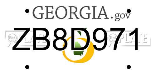 ZB8D971 Georgia License Plate
