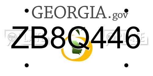 ZB8Q446 Georgia License Plate