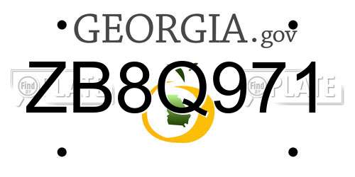 ZB8Q971 Georgia License Plate
