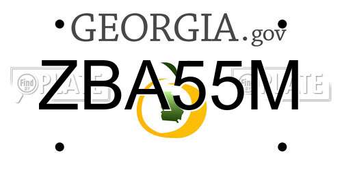ZBA55M Georgia License Plate