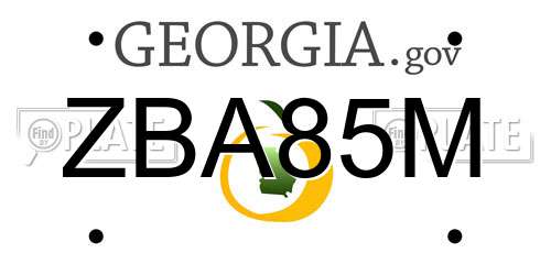 ZBA85M Georgia License Plate