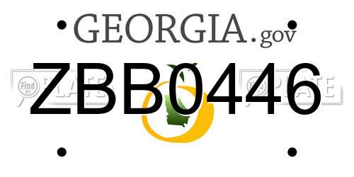 ZBB0446 Georgia License Plate