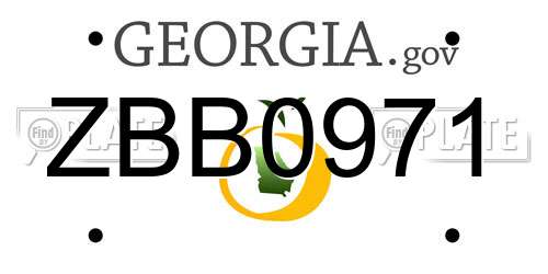 ZBB0971 Georgia License Plate