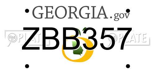 ZBB357 Georgia License Plate