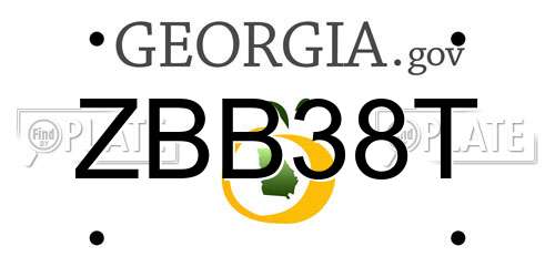 ZBB38T Georgia License Plate