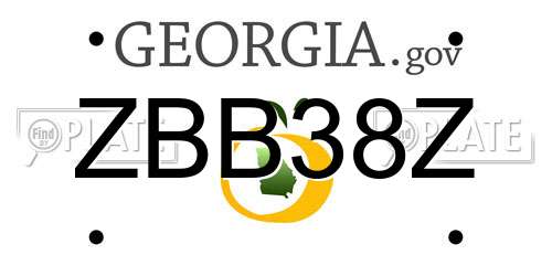 ZBB38Z Georgia License Plate
