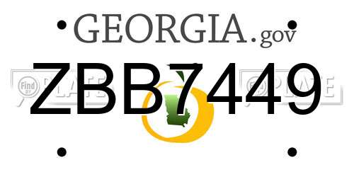 ZBB7449 Georgia License Plate